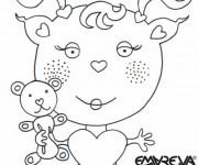 Coloriage Extraterrestre avec sa Peluche