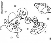 Coloriage Extraterrestre dans L'espace