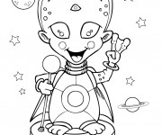 Coloriage Extraterrestre en bon humeur