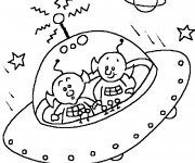 Coloriage et dessins gratuit Extraterrestre et Soucoupe Volante à imprimer