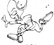 Coloriage Extraterrestre Joueur de Rugby