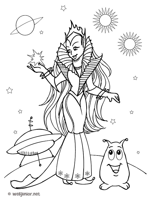 Coloriage et dessins gratuits Extraterrestre Princesse à imprimer