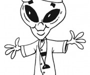 Coloriage Extraterrestre qui travaille Docteur