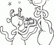 Coloriage et dessins gratuit Extraterrestres amoureux à imprimer