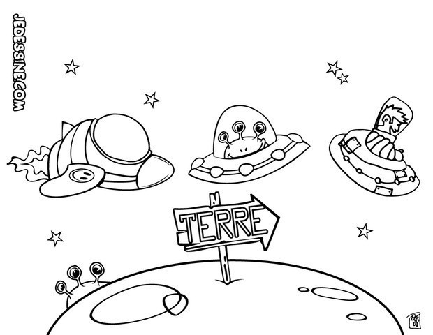 coloriage les extraterrestres arrivent sur terre dessin gratuit a imprimer plantes vs zombies tournesol