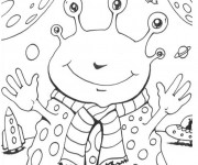 Coloriage Portrait Extraterrestre content