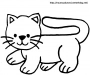 Coloriage et dessins gratuit Chat Facile à découper à imprimer