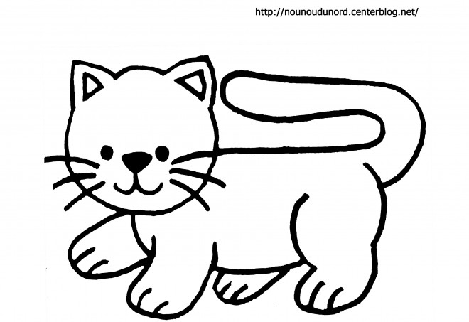 Coloriage Chat Facile A Decouper Dessin Gratuit A Imprimer