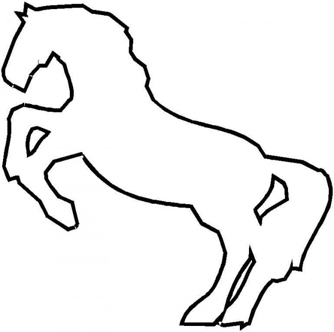 Coloriage Cheval Galopant Facile Dessin Gratuit à Imprimer