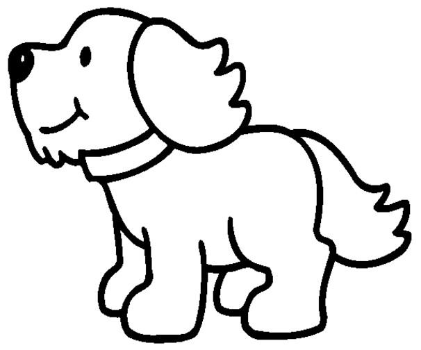 Coloriage Chien Mignon Facile Dessin Gratuit à Imprimer