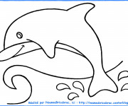 Coloriage Dauphins qui saute Facile