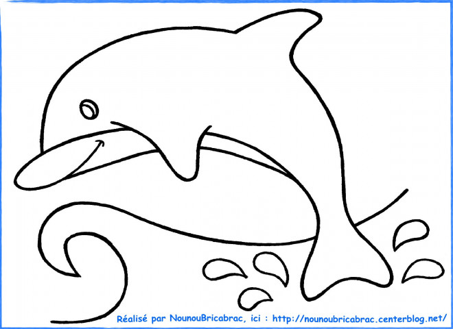 Coloriage Dauphins Qui Saute Facile Dessin Gratuit à Imprimer