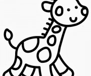 Coloriage Facile Giraffe