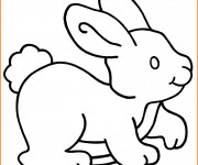 Coloriage et dessins gratuit Lapin Facile à colorier à imprimer