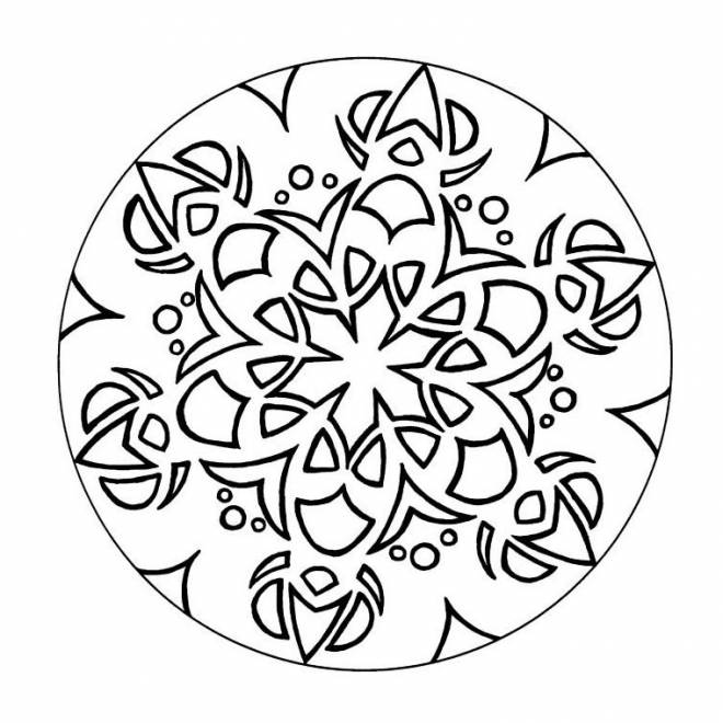 Coloriage et dessins gratuits Mandala flocon facile à imprimer