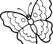 Coloriage Papillon stylis&eacute;  Facile