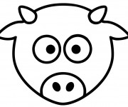 Coloriage Tete de Taureau Facile