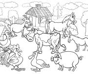 Coloriage Animaux de la ferme &agrave; t&eacute;l&eacute;charger 