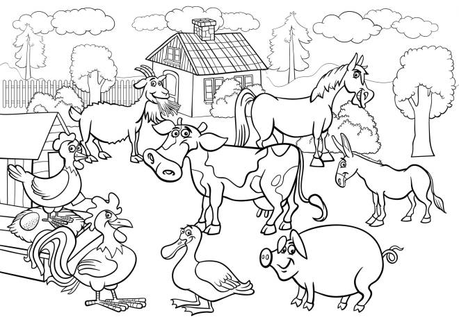 Coloriage et dessins gratuits Animaux de la ferme à télécharger  à imprimer