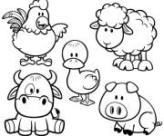 Coloriage et dessins gratuit Animaux de la ferme petite section à imprimer