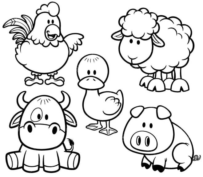 Coloriage et dessins gratuits Animaux de la ferme petite section à imprimer