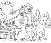 Coloriage et dessins gratuit Chien de garde dans la compagne à imprimer