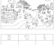 Coloriage et dessins gratuit Coloriez les animaux de la ferme pédagogique à imprimer