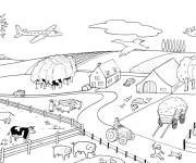 Coloriage Ferme &agrave; dessiner