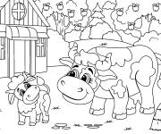 Coloriage Ferme Vache