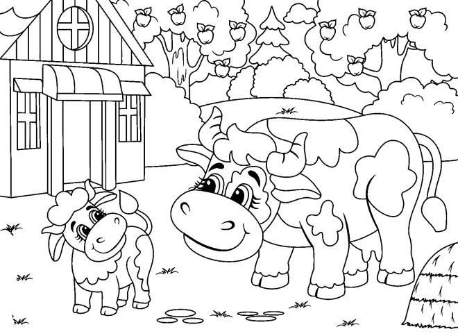 Coloriage et dessins gratuits Ferme Vache à imprimer