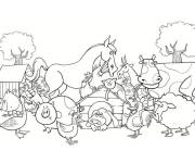 Coloriage Les animaux de la ferme pour petits