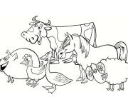 Coloriage Les animaux de la ferme simple