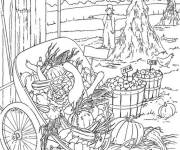 Coloriage Les l&eacute;gumes et les fruits de l'automne
