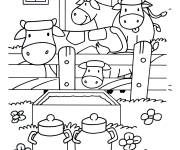 Coloriage Les vaches de la ferme nous offrent le lait
