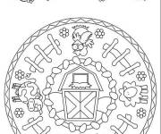 Coloriage Mandala animaux de la ferme