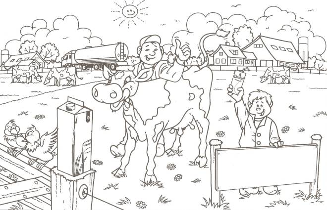 Coloriage et dessins gratuits Vache de ferme qui nous donne le lait à imprimer