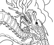Coloriage Dragon chinois de feu