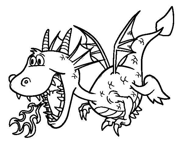 Coloriage et dessins gratuits Dragon de Feu humoristique à imprimer