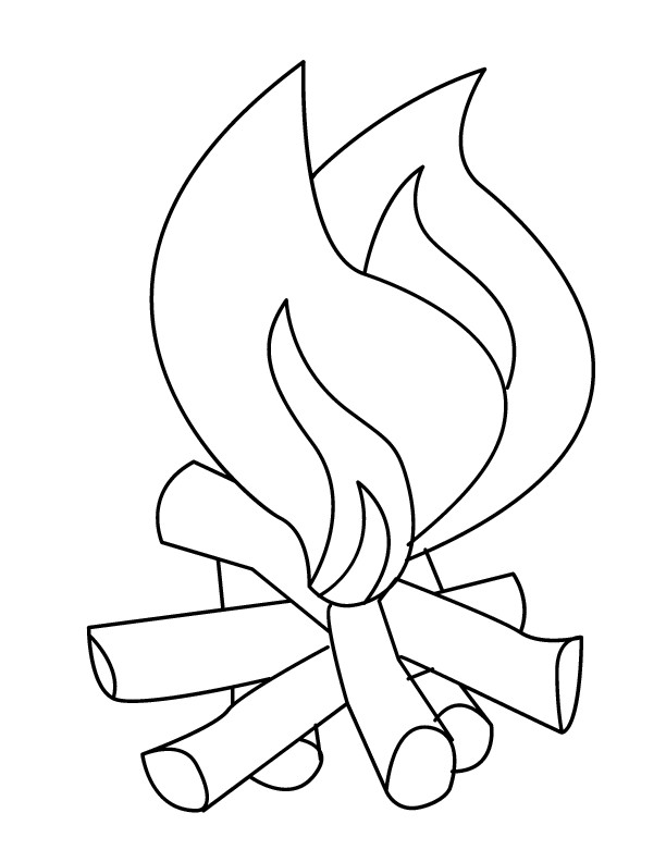 Coloriage Feu Facile Dessin Gratuit A Imprimer