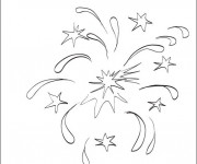 Coloriage Illustration de Feu d'artifice