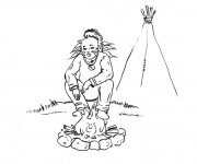 Coloriage Paysage de Feu indien