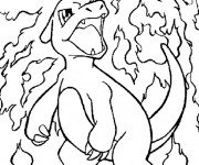 Coloriage Pok&eacute;mon de Feu Sacha