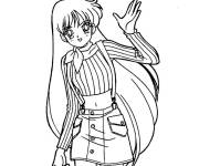 Coloriage Belle personnage fille ado de manga