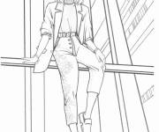 Coloriage Fille ado &agrave; la mode