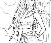 Coloriage Fille ado africaine