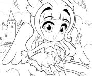 Coloriage Fille ado ange d'anime