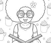 Coloriage Fille ado avec coiffure afro