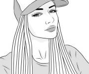 Coloriage Fille ado casquette swag