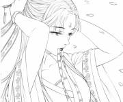 Coloriage Fille ado d'anime