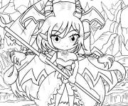 Coloriage Fille ado en mode d&eacute;mon